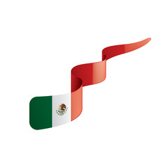 Mexican flag, vector illustration on a white background