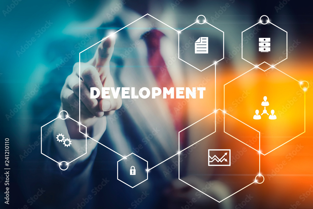 Wall mural developer concept image aoubt rapid and modern program and app development