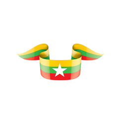 Obraz premium Myanmar flag, vector illustration on a white background
