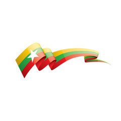 Myanmar flag, vector illustration on a white background