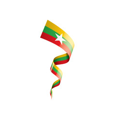 Myanmar flag, vector illustration on a white background