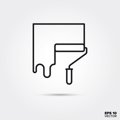 wall painting vector line icon
