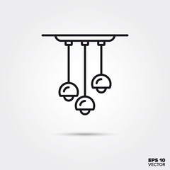 ceiling lamp vector line icon
