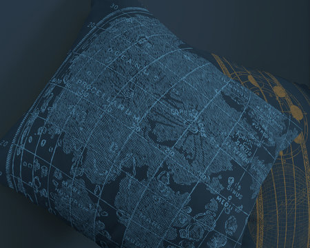 Illustration Astronome bleu - Coussin