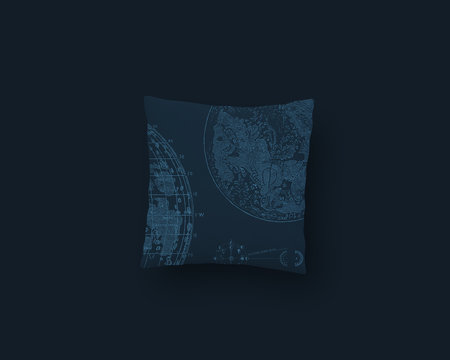 Illustration Astronome bleu - Coussin
