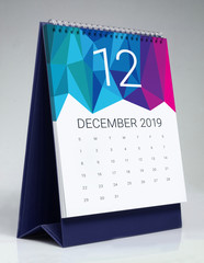 Simple desk calendar 2019 - December