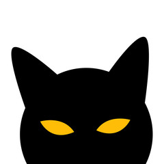 Cat Peeps and Hides. Vector Illustration.