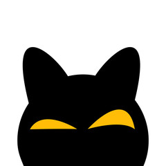 Cat Peeps and Hides. Vector Illustration.