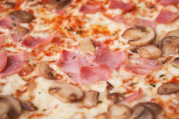 closeup of italian pizza margarita on full frame