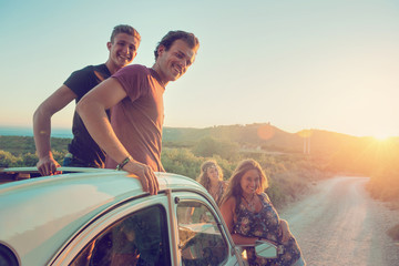 Happy group on vacations