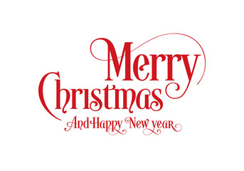 Happy Christmas Lettering Calligraphy Text Art Design With White Background. Merry Christmas Text Design Vector Logo, Typography.