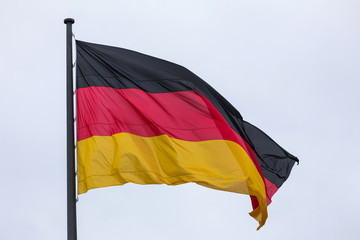 an big german flag waving in the wind