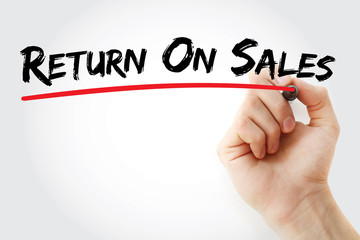ROS - Return On Sales acronym with marker, business concept background
