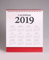 Simple desk calendar 2019