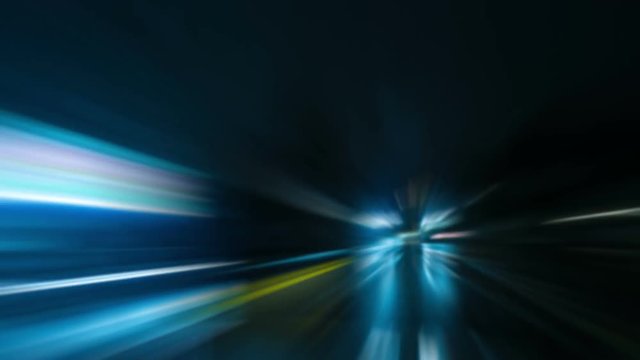 High Speed Motion Blurred Night Driving Time Lapse