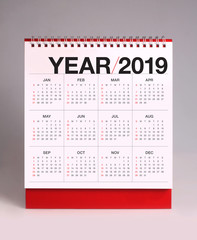 Simple desk calendar 2019