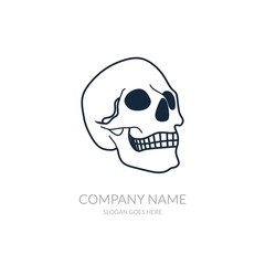 Skull Vector Icon Outline Community Business Company Stock Logo Design Template