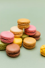 Vintage pastel colored French macaroons or macarons