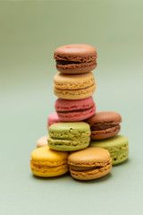 Vintage pastel colored French macaroons or macarons