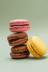 Vintage pastel colored French macaroons or macarons