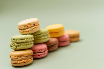 Vintage pastel colored French macaroons or macarons