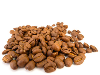  Coffee Beans isolated on white background.