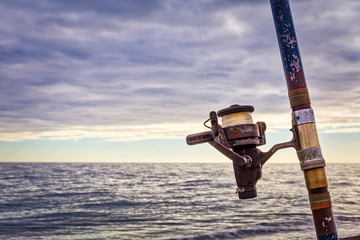 Fishing rod on the ocean