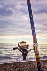 Fishing rod on the ocean