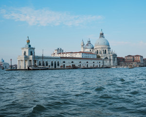 Venice, Italy, September 16, 2018 - View of the island of Dorsoduro and the Basilica of Santa Maria Della Salute