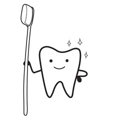Vector illustration of cute tooth