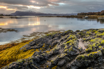 Beautiful Seascape and Sunset on the Beach on The Isle Of Skye