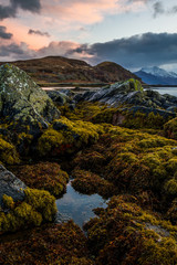 Beautiful Seascape and Sunset on the Beach on The Isle Of Skye