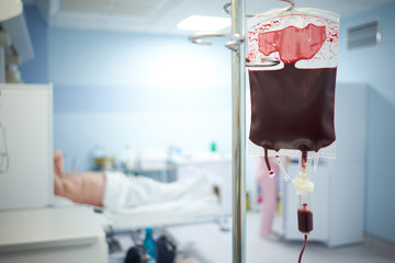 blood transfusion in icu - obrazy, fototapety, plakaty