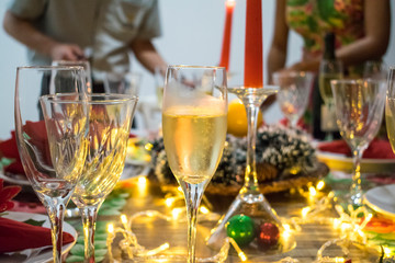 glasses of champagne on table