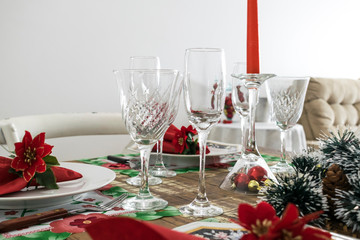 glasses on table