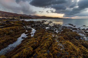 Beautiful Seascape and Sunset on the Beach on The Isle Of Skye