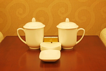 Ceramic cups ashtray