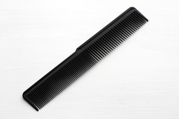 Black Plastic Comb isolated on white background