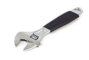Adjustable wrench isolated on white