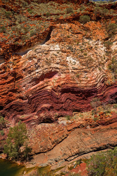 Western Australia &ndash; geological rock layer from historical a volcanic accident