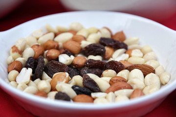 Bowl of Nuts and Fruit