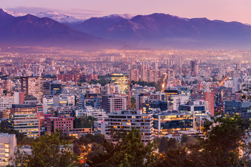 Atardecer sobre Santiago de Chile