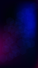 Blockchain Technology Background. Futuristic Cyberspace with Hexagon Fractals. Digital Tehnology Backdrop. Vertical Template BG for Mobile Device. Vector  Technology Blockchain Background.