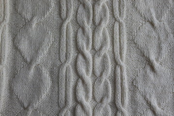  Fragment of knitted white linen. Handwork