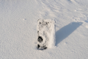 snow covered phone