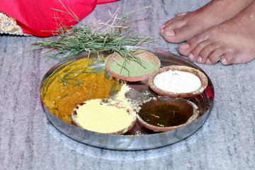 Tel Baan Ritual in Indian Wedding