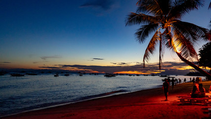A sunset beautiful beach, alona beach, panglao, philippines