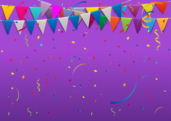 holiday decorations, picturesque flags, pennants. vector illustration