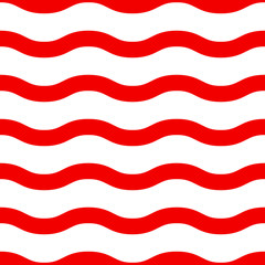 Seamless wave lines pattern red and white. Design for wallpaper, fabric, textile, wrapping. Simple background
