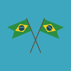 Brazil flag icon in flat design